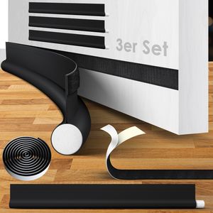 KESSER® Zugluftstopper 3 er Set bis 95 cm zuschneidbar Passend für alle Türen | waschbar | Lärmschutz Türluftstopper | doppelseitige Türisolierung | Luftzugstopper | Schutz vor Lärm und Zugluft |