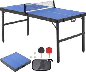 VEVOR stôl na stolný tenis Ping-pongový stôl, stredne veľký prenosný stôl na stolný tenis, stôl na stolný tenis z MDF skladací kompletný set so sieťkou, 2 pálky, 3 loptičky, taška na prenášanie, rukoväť
