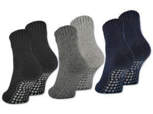 2 I 4 I 6 Paar ABS Socken Herren Damen Anti Rutsch Socken mit Wolle 21463 - 6 Paar Farbmix 43-46