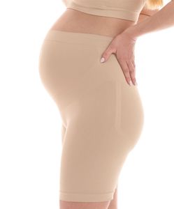 Umstandsslip - Schwangerschaftsslip mit langem Bein - Nahtlos - Überbauchslip - Einzelpack (XL-XXL, Beige)