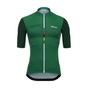 Santini cyklistický dres s krátkym rukávom - CROWN - zelená M