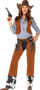 Cowgirl Damenkostüm, Größe: 42 - 44 (L) Farbe: Braun