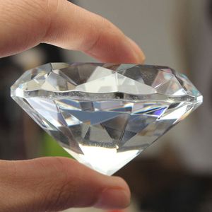 40 mm klarer Briefbeschwerer aus facettiertem geschliffenem Glas, riesiger künstlicher Diamant, Schmuckdekoration