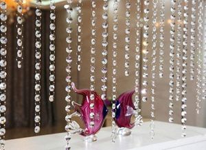 10x 1M Türvorhang Kristall Girland Crystal Clear Acrylic Bead Garland hängende ParteiNachbildung Hochzeit DIYNachbildung Anhänger Perlenvorhang ( Klar Octagonal Perlen )