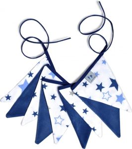 Pepi girlanda s tmavomodrým zamatom -Imitáciaácia na narodeninovú oslavu Baby Shower Trojuholníková vlajka do detskej izby - Mliečna dráha