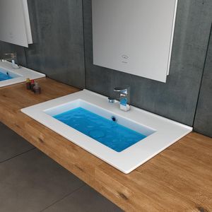 Alpenberger Einbauwaschbecken aus robuster Keramik mit Nano-Versieglung / Gäste WC