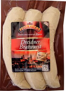 Dresdner Bratwurst fein & herzhaft |  aus Bautzen | feine Bratwürste für Grill & Pfanne | BBQ Grillwürste | Wurst zum Grillen & Braten | 300g