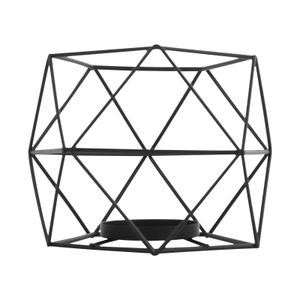 12szt Świecznik Świecznik Świecznik Geometryczny Świecznik na Tealight Świecznik Filarowy Nowoczesny Metalowy Czarny