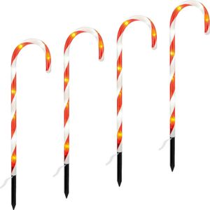 SIDCO Zuckerstangen LED 4 x Weihnachtsbeleuchtung Gartendeko Weihnachtsdeko Licht Deko