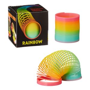 1 x Regenbogenspirale Springspirale Spirale Lauffeder, Durchmesser ca. 70 mm, Höhe ca. 65 mm, Regenbogenfarben, aus Kunststoff