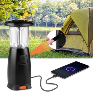 Campinglampen Solar Camping Handkurbel Laterne, Tragbare LED-Taschenlampe, USB-Ladegerät, Elektronische Laterne für Außenbereich