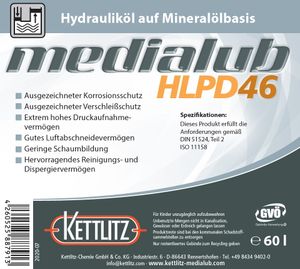 KETTLITZ-Medialub HLPD 46 Hydrauliköl auf Mineralölbasis - 60 Liter Fass