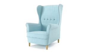 Ohrensessel MILO Sessel für Wohnzimmer & Esszimmer Skandinavisch - Relax Sessel aus Webstoff - Best Sessel. Sessel Wohnzimmer Möbel FARBE: Hellblau