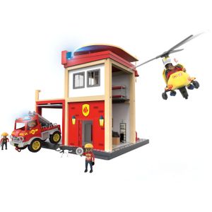 Kidland Feuerwehrstation mit Zubehör und Licht- und Soundeffekten