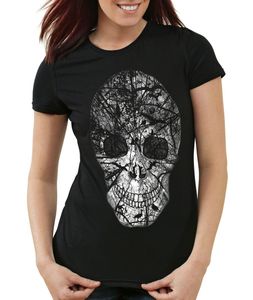 style3 Nature Skull T-Shirt Damen Totenkopf, Farbe:Schwarz, Größe:M