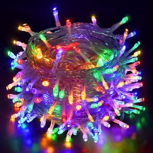 Lichterkette 10m 100 LED 8 Lichtmodi Wasserdicht Innen Außen Weihnachten Hochzeit Party Garten Deko, Bunt