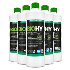 BiOHY Bodenreiniger für Wischroboter,Reiniger, Bodenwischpflege, Nicht schäumender Bodenreiniger – 6er Pack (6 x 1 Liter Flasche)