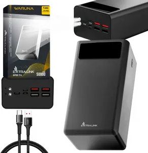 Powerbank 50000mAh 5V Power Bank USB C Micro-USB Lightning Robustes Gehäuse Lithium-Polymer-Akku Digitale Anzeige Externe Handyakkus Kompakte Größe 4 Geräte gleichzeitig LED-Taschenlampe Powerbank