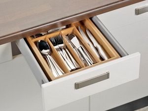 6x variabler Besteckkasten SIMON aus Bambusholz Besteck, Besteckset
