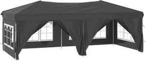 vidaXL Partyzelt Faltbar mit Seitenwänden Anthrazit 3x6 m