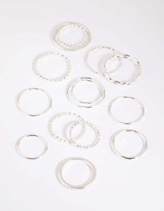 Lovisa - Silber gemischte Band Ring Pack