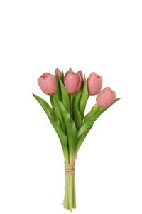 J-Line - Kytica umelých tulipánov 'Munia' (Ružová, 7 kusov, Malá)