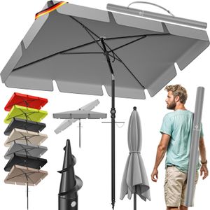 KESSER® Sonnenschirm Rechteckig Inkl. 2in1 Abdeckung & Transporttasche Gartenschirm Terrassenschirm | Schirm 200 × 125cm für Balkon Garten & Terrasse | Neigungswinkel und Höhe verstellbar KESSER® Sonnenschirm Rechteckig Inkl. 2in1 Abdeckung & Transporttasche Gartenschirm Terrassenschirm | Schirm 200 × 125cm für Balkon Garten & Terrasse | Neigungswinkel und Höhe verstellbar