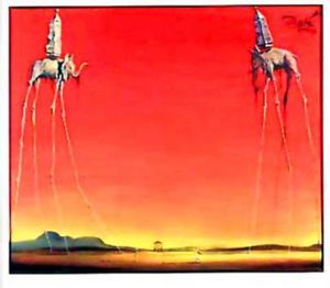 Salvador Dali Poster Kunstdruck - Les Elephants (24 x 30 cm)