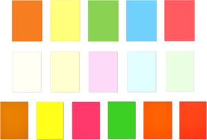 3x16 Blatt Buntpapier DIN A4 - Lively + Pastell + Neon (LCP-121) - sechzehn verschiedene Farben Briefpapier