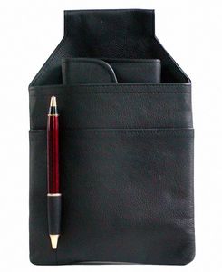 Komplett Set Leder Kellnerbörsen Holster schwarz, Kellnerbörse schwarz mit 7 Fächern, Kleingeldfach, Öse