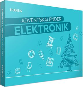 FRANZIS 67400 - Elektronik Adventskalender, 24 spannende Experimente rund um Elektronik, Komplettset mit Platine und Bauteilen, inkl. 31-seitigem Begleitbuch, Mehrfarbig