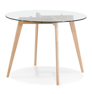 Kokoon® jedálenský stôl ROSAS 100x100x75 cm, sklo, číry, 33 kg