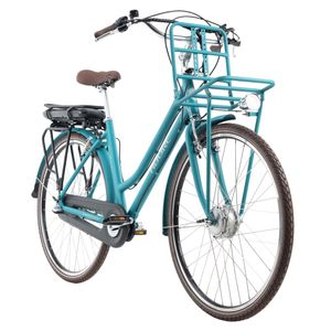 Alu E-City-Bike Damen 28'' Cantaloupe blau Frontmotor 36 V/10,4 Ah 3 Gänge designed by Adore