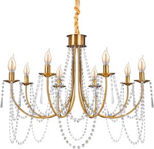 Toolight Kronleuchter App766-8Cp Kristall Gold Kerzen 8-Lichtquelle E14 75X75X48,5-118,5Cm