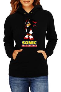 BlackSonic Damen Kapuzenpullover Sweatshirts Sonic the Hedgehog Sega Mascot, S / Schwarz