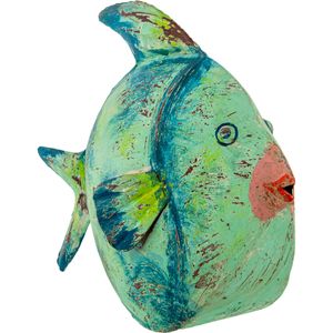 Deko-Figur Alexandra House Living grün Eisen Fisch 32 x 12 x 24 cm