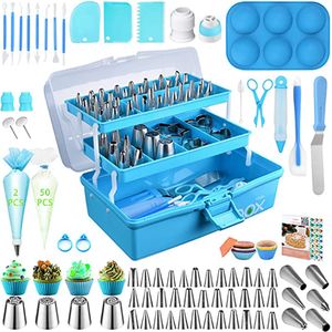 236-teiliges Kuchendekorations-Mund-Set mit dreilagigem Aufbewahrungs-Falt-Geschenkbox-Backwerkzeug-Set