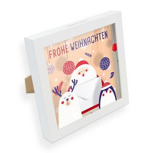 itenga Bilderrahmen Geldgeschenk Weihnachten Figuren (Motiv 25) - Glasscheibe, Einleger, Umschlag