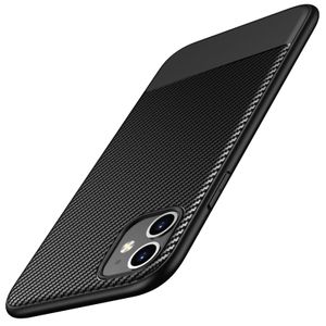 iPhone 11 Hülle AVANA Schutzhülle Silikon TPU Slim Case Schwarz Cover Carbon Optik