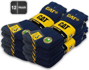 12 Paar CAT® CATERPILLAR REAL WORK SOCKS Damen Herren Arbeitssocken Business Socken Strümpfe Farbe Blau Größe 35-40