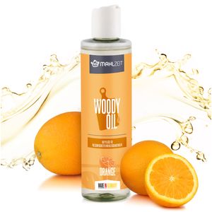 Mahlzeit WOODY OIL Holzpflege, Öl für Schneidebretter, Holzküchenutensilien, 250 ml, Orangenduft