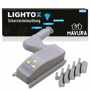 LIGHTOX LED-Sensorlicht Set Innenscharniere Schrankleuchte Schubladen-Leuchte 5er Set