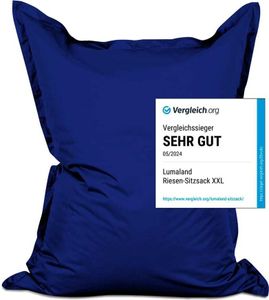 Lumaland Riesen-Sitzsack XXL 140x180 cm Wasserfestes Indoor & Outdoor Liegekissen über 3 Mio. anpassungsfähigen EPS-Perlen Bean Bag waschbarem Bezug
