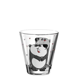 LEONARDO 017903 Detský hrnček Bambini Panda, sklo, 215 ml, tvar vhodný pre deti, číry/farebný