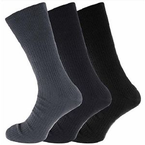 Herren Big Foot Diabetiker Socken (3 Paar) MB385 (45-49 EU) (Schwarz/Marineblau/Grau)