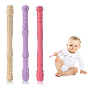 3 Stück Baby Silikon Beißspielzeug, Beissröhrchen, Beißröhrchen Baby, Beißstab, Beißringe Set
