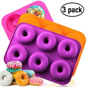 Donut-Backform, Silikon, antihaftbeschichtet, spülmaschinenfest, ofenfest, mikrowellen-, gefrierschranksicher, BPA-frei, Backen in voller Größe, perfekte Form von Donuts, 3 Stück