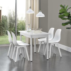 Esstisch HLO-PX27 120x60 cm 4 Stühle  Weiß