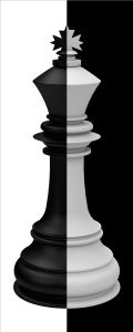 Wallario selbstklebendes Poster - Schachfigur schwarz-weiß, Größe: 50 x 125 cm