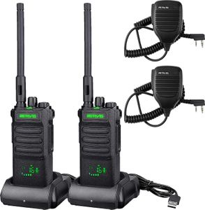 Retevis RT86 Funkgerät mit Großer Reichweite, Hochleistungs-Walkie-Talkie mit Lautsprechermikrofon, 2600mAhfür die Fertigung (Schwarz, 2 Stück)